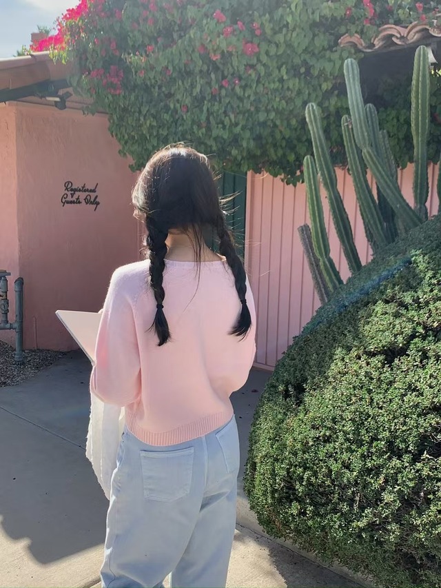 (LITER) siro saddle cashmere crop knit / 3color