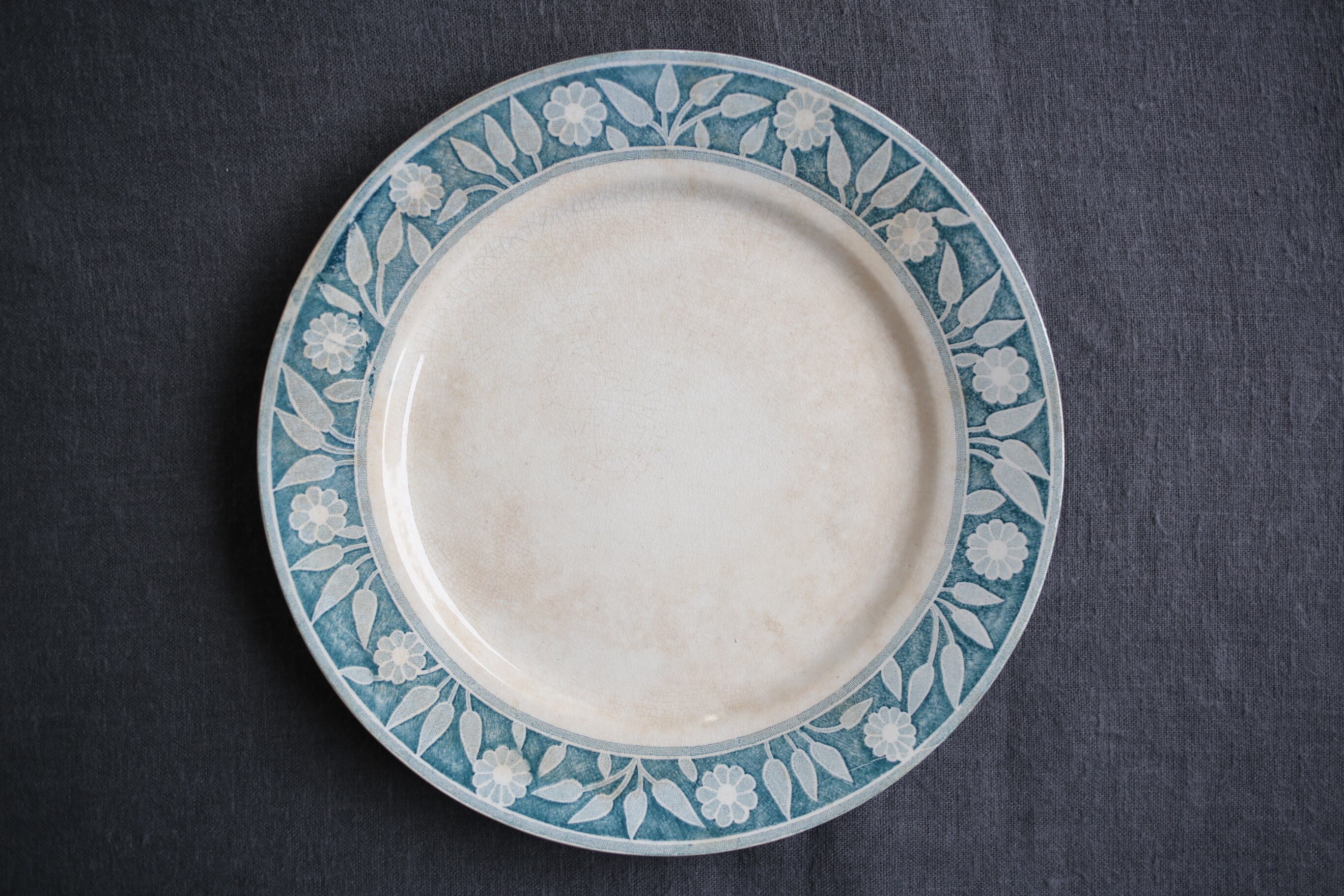 フランス アンティーク Creil et Montereau クレイユモントロー デザートプレート N-02262