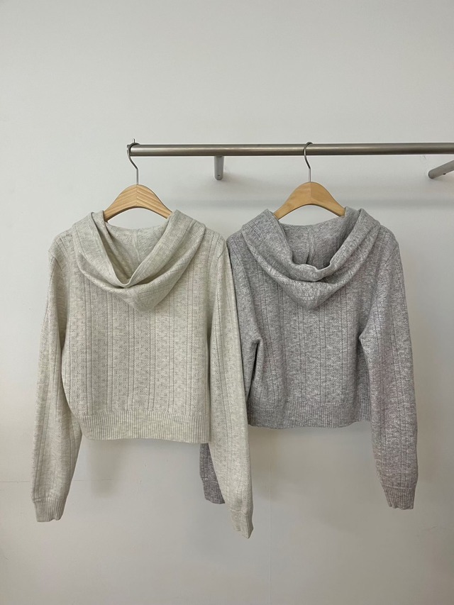 (予約) forest / Eyelet knit hood 2color