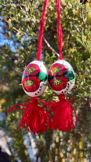 装飾用木製プィサンカ　小（イースターエッグ）　コロミヤモデル　