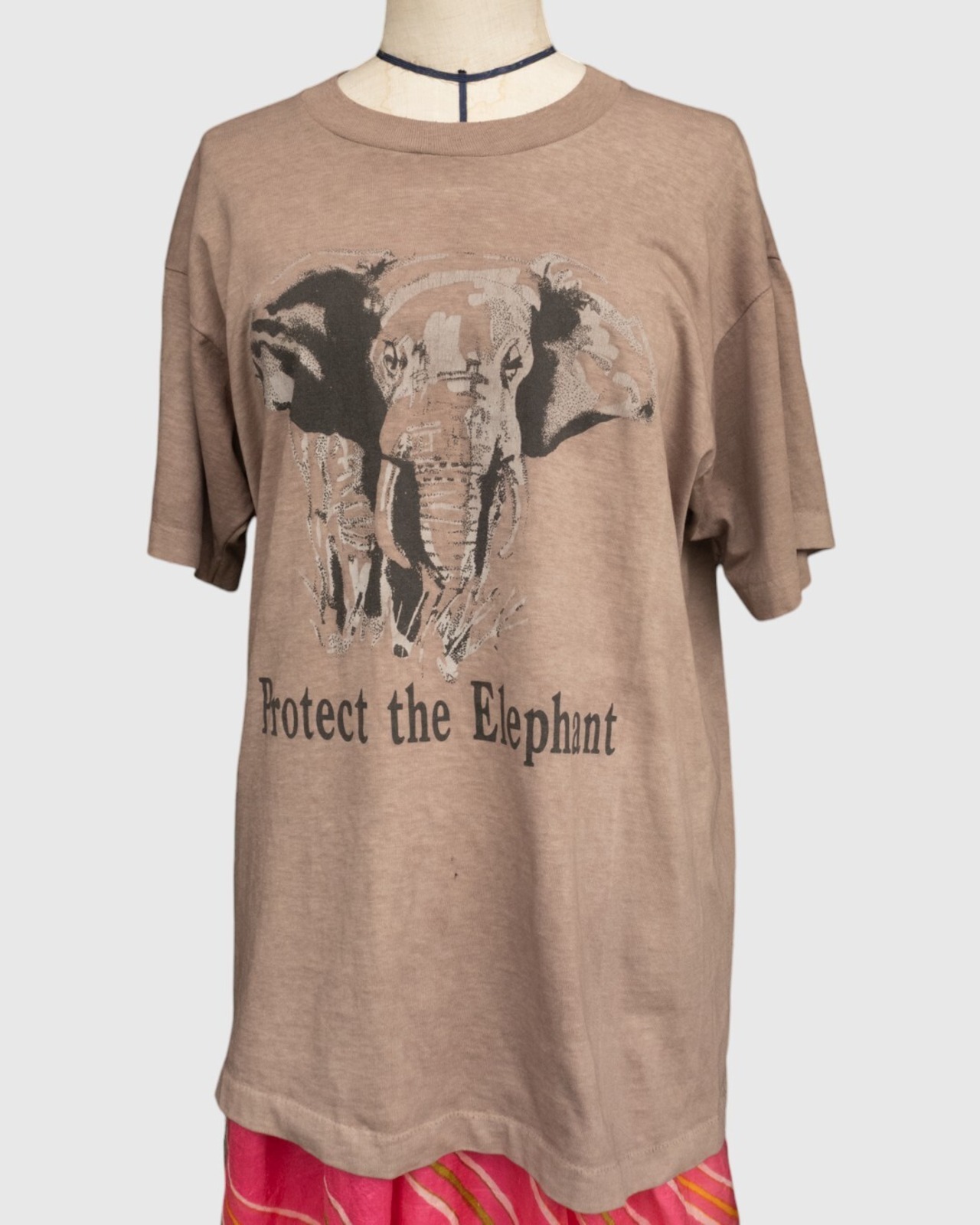 【古着】WCS (野生動物保全協会) "Protect the Elephant" アートT - 1