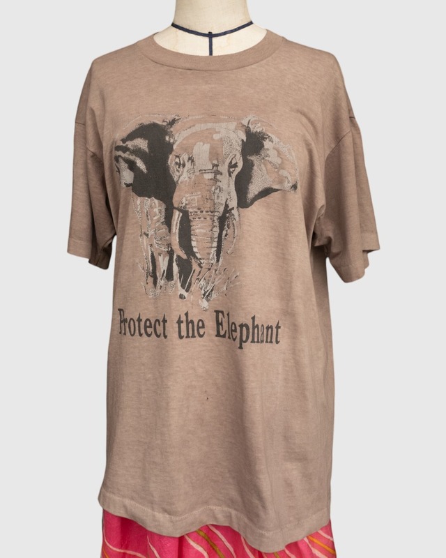 【古着】WCS (野生動物保全協会) "Protect the Elephant" アートT