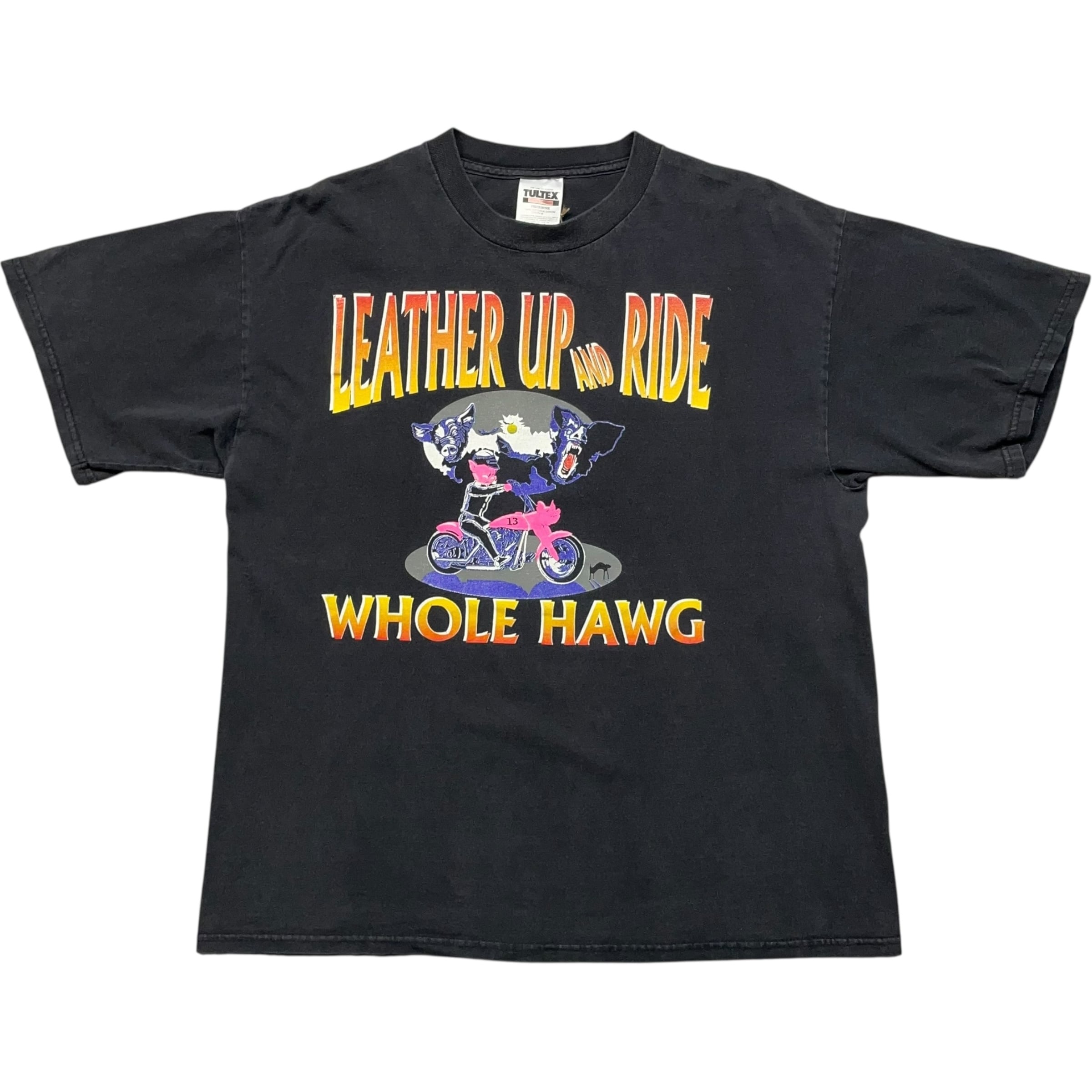 《XL》 TULTEX タルテックス Tシャツ「ポートドーバー・フライデー・ザ・13th」バイク集会 プリント ブラック no.8650