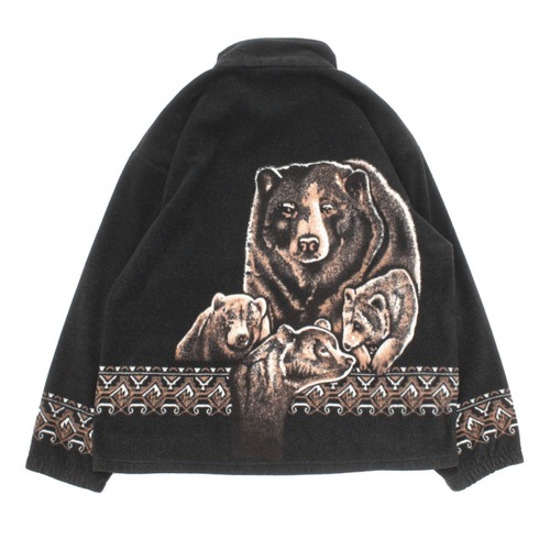 Vintage Animal Pattern Fleece Jacket [Unknown Brand] [1980s-] Native Pattern Bear