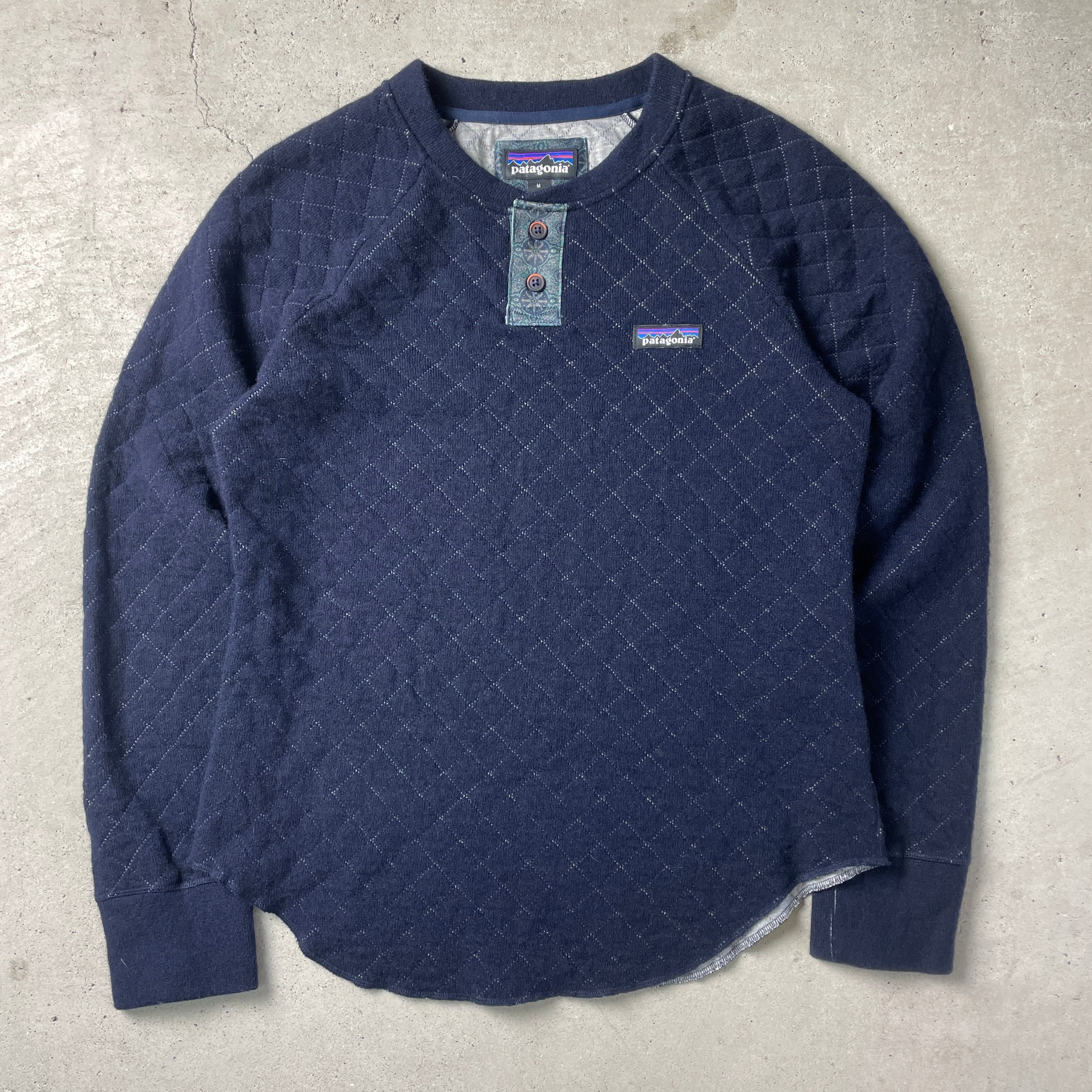 patagonia パタゴニア キルティングウールニット ヘンリーネック 