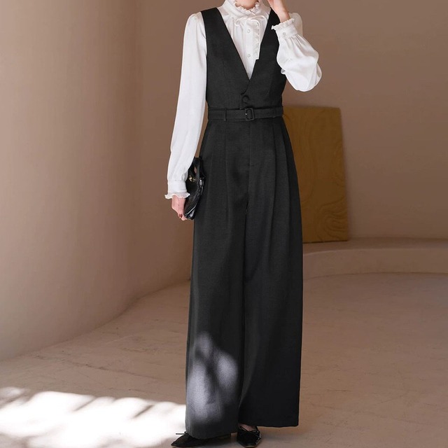 Belted tailored jumpsuit　M1719