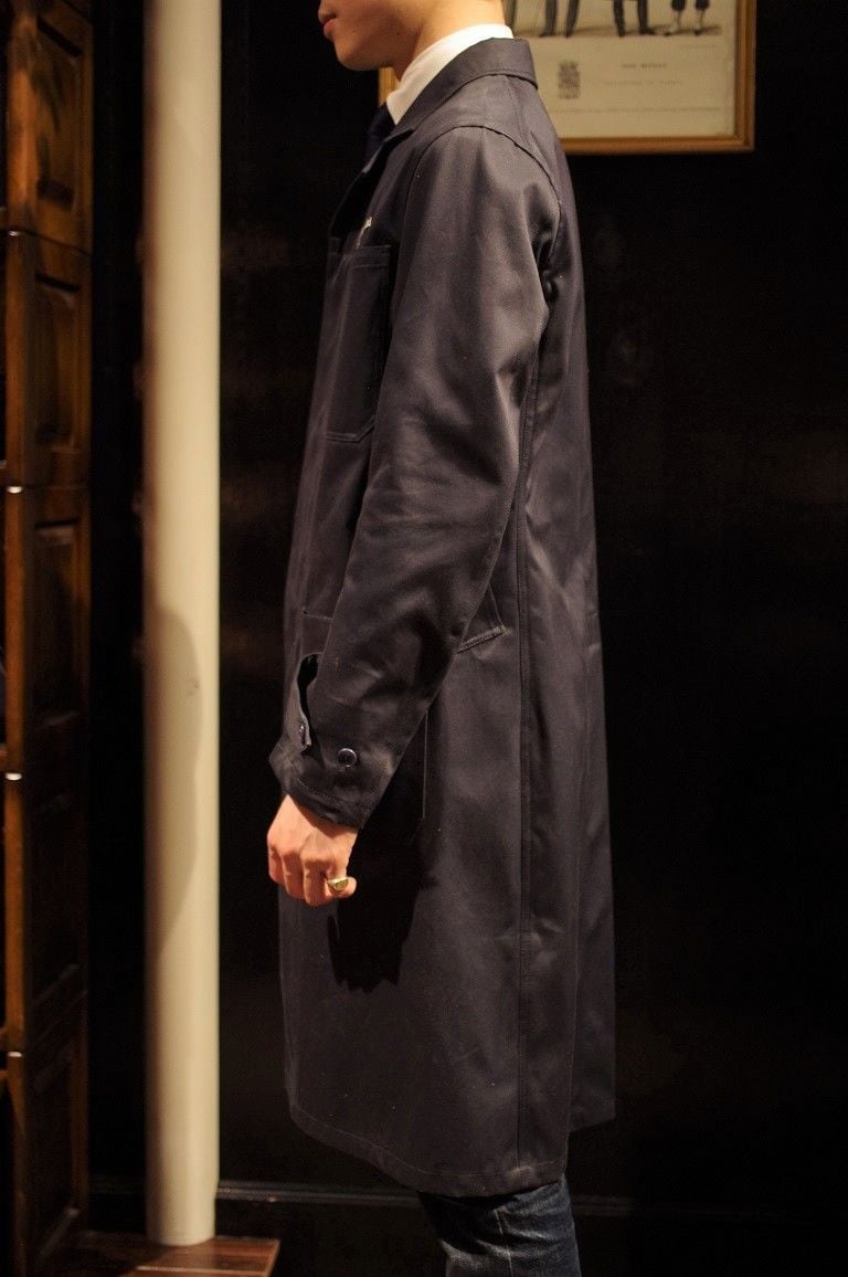 soundman オイルドステンカラーコート union works別注 40 Soundman / Shop Coat / Navy | UNION WORKS ONLINE STORE