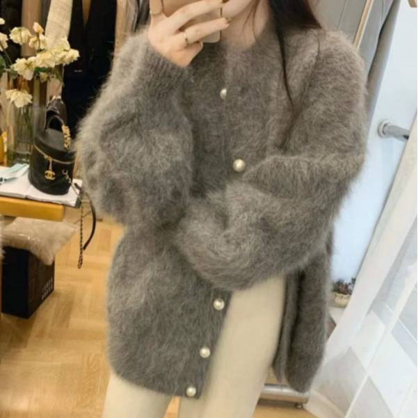 モヘアパールカーディガン