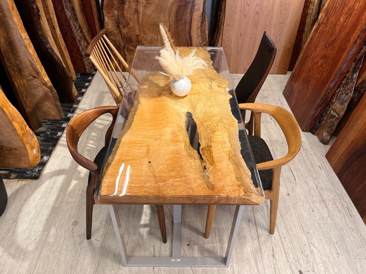 OUTLET】【玉杢】メープル_1500×690×57_新宿店_テーブル天板/レジン