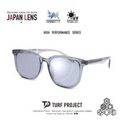 TURF PROJECT 日本製偏光レンズ搭載サングラス［大きめオクタゴン］運を呼ぶ和柄デザイン付き  UV100％カット/UV400    ケース付き　形：オクタゴン　色：グレー　レンズ：ライトブルー　/ TPPF-58264-col.2 GREY