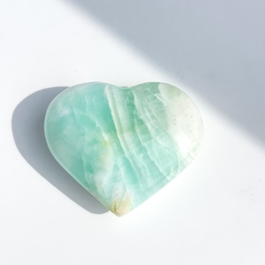 カリビアンブルーカルサイト ハート 44◇ Caribbian Blue Calcite ◇天然石・鉱物・パワーストーン・インテリア