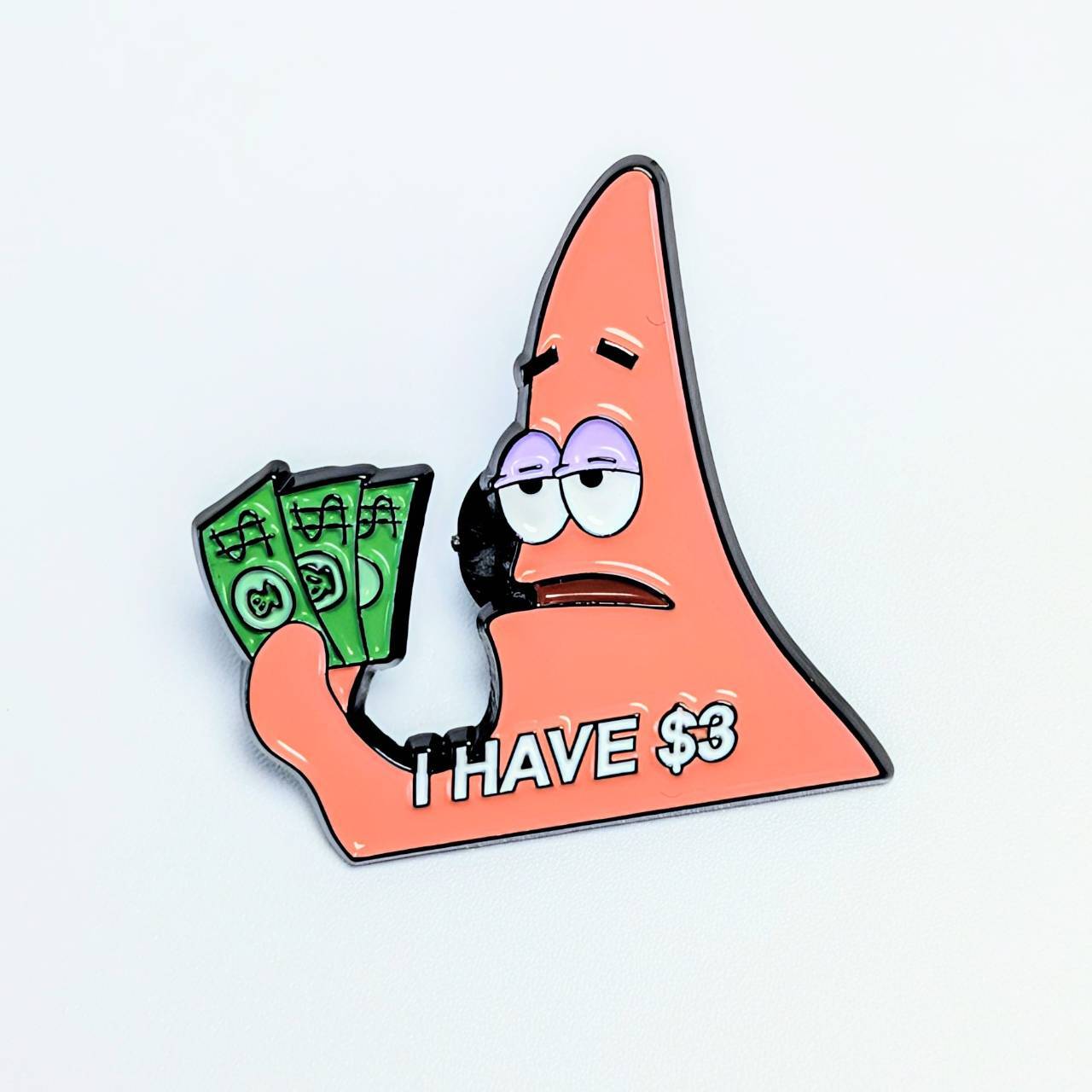 送料無料！ ★ピンズ PINS★ピンバッジ 【 SpongeBob SquarePants（ スポンジボブ ）】パトリック  “ I HAVE $3 ”〚アメリカン雑貨 アメトイ〛
