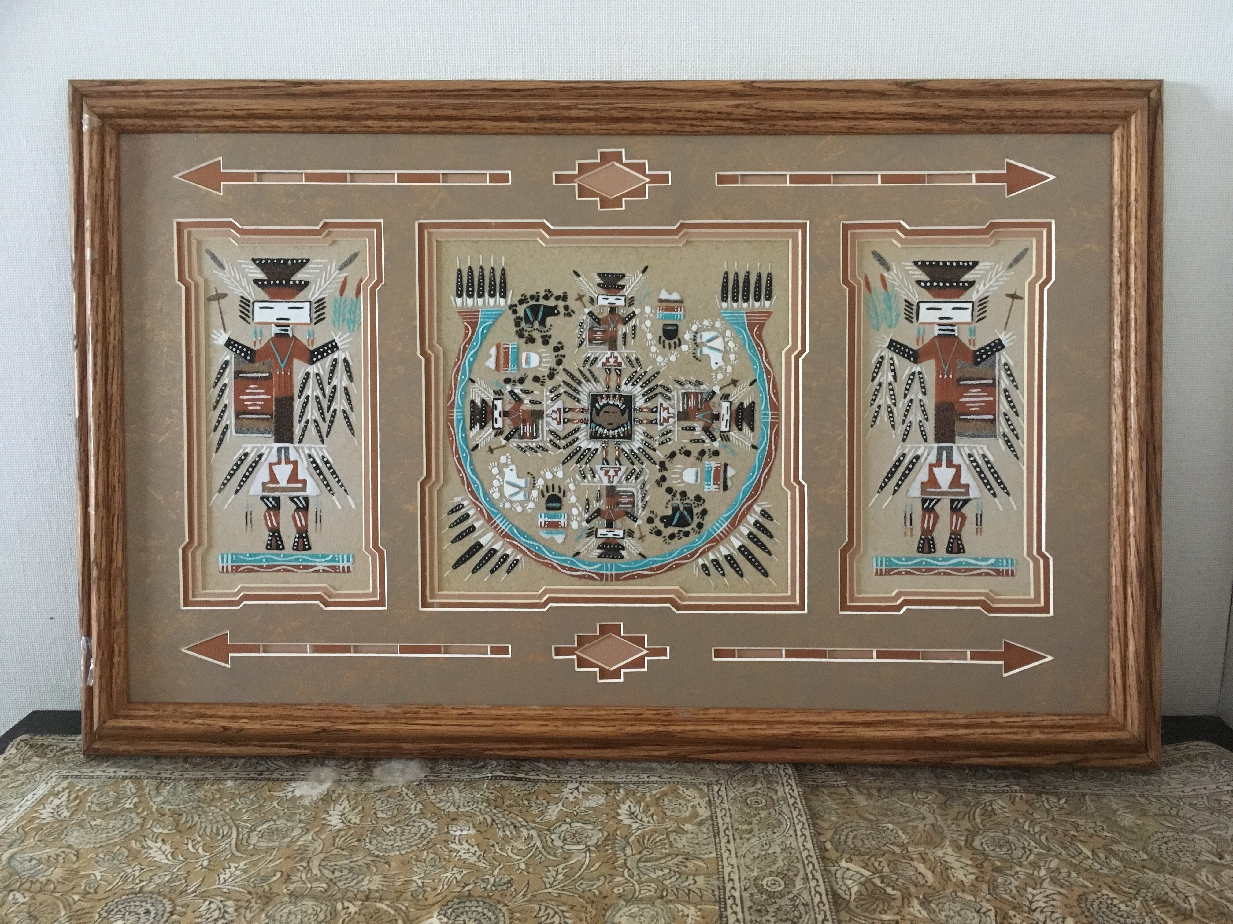 ナバホ サンドアート ビンテージアート 先住民 インディアン ナバホ