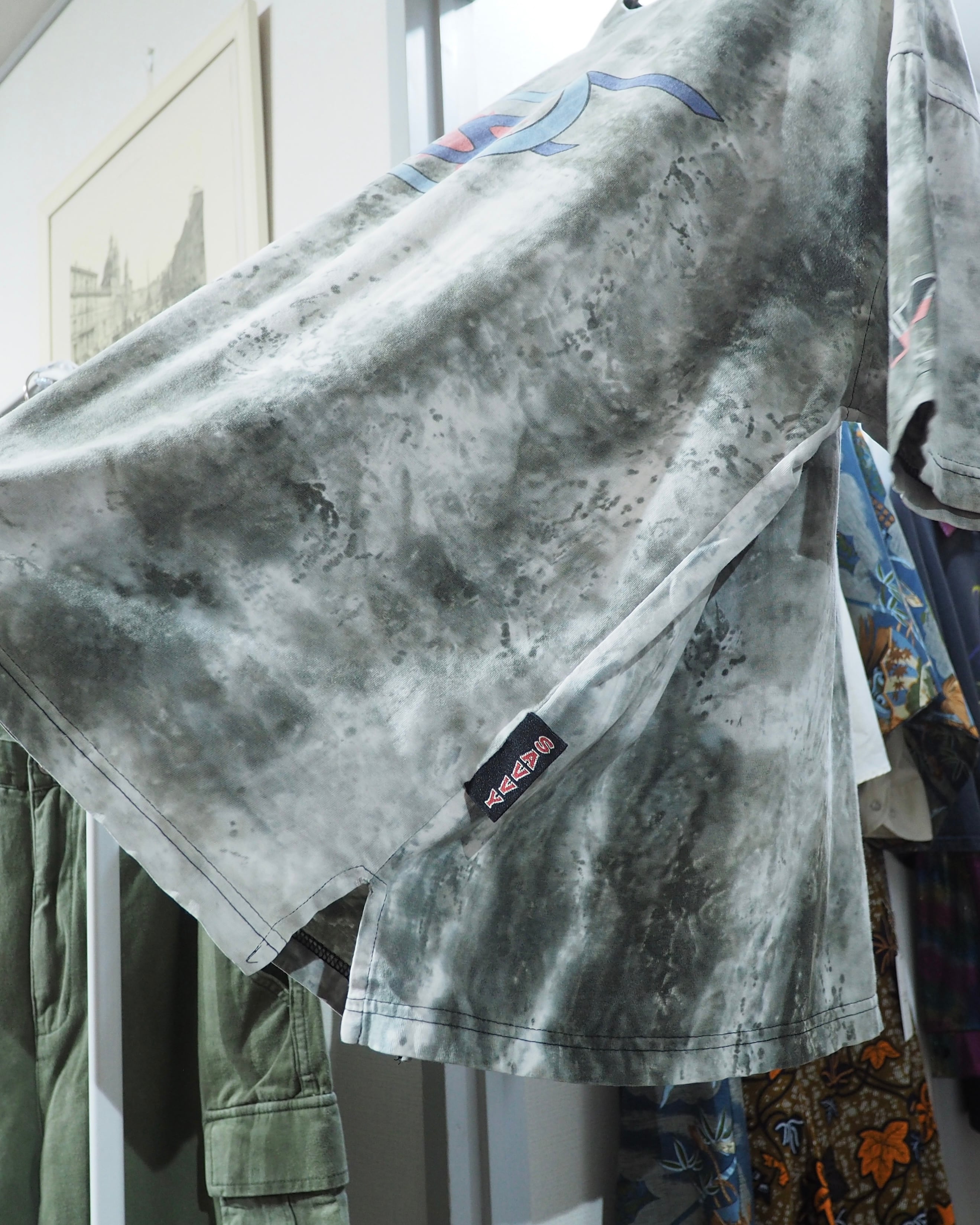 1990s ” Savvy ” Over Dyed × Logo printed vintage loose SS Tee