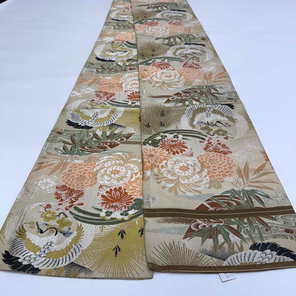 丸帯 アンティーク ヴィンテージ 全通 金帯 386cm 花嫁衣装 貸衣装 中古 リサイクル 結婚式 婚礼 着付け 舞台 きもの 着物 5114