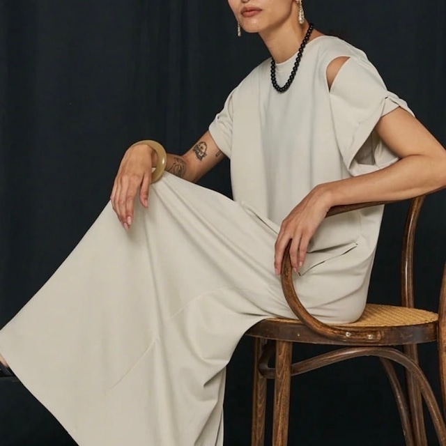 【 YENN 】 EYELETS TEE DRESS