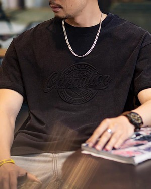 Washed Cotton Round Neck T-Shirt  K0439