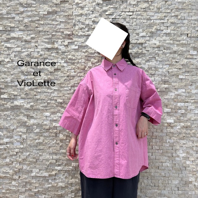 【Garance et VioLette】オーバーハーフスリーブシャツ(26155-4915P)