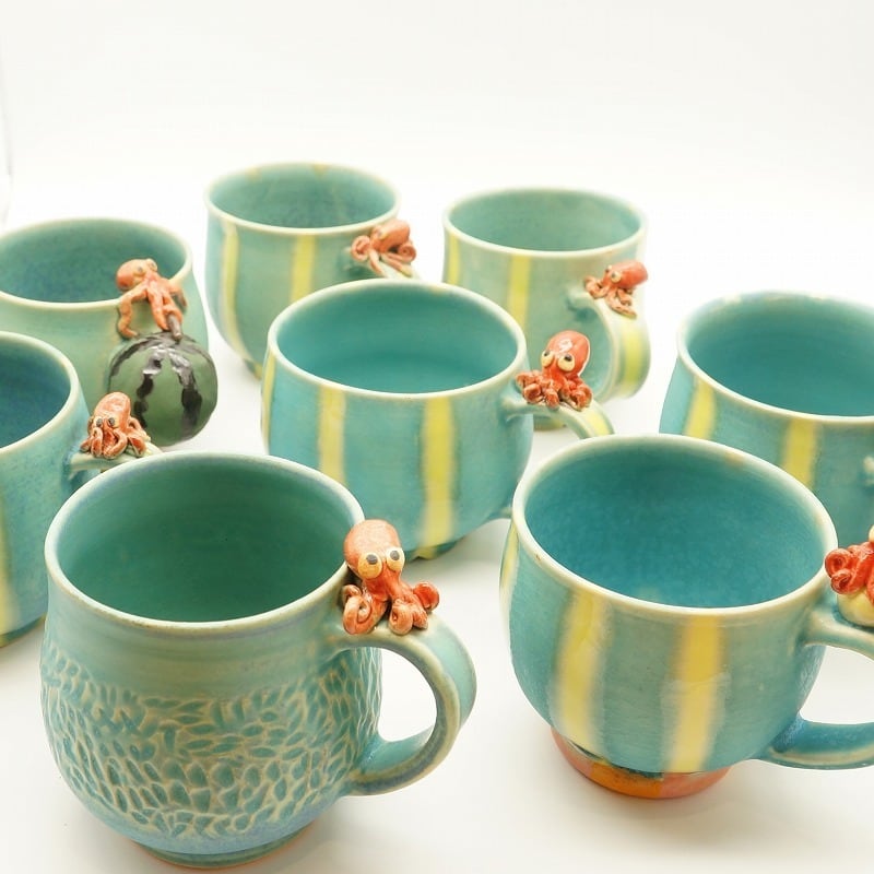 ゆるかわ たこのオブジェマグカップ【369（みろく）】 | 沖縄の工芸