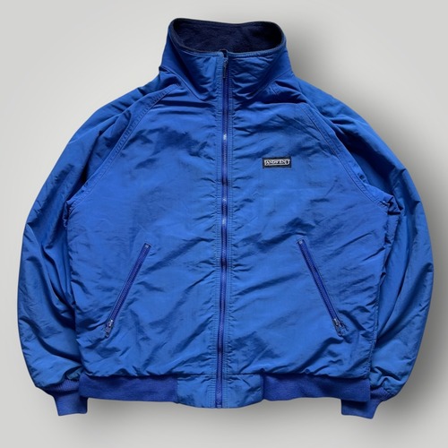 【USA製】LANDSEND ナイロンジャケット フリース メンズ M ロイヤルブルー/Green ロゴ ワンポイント VINTAGE アメリカ製 ランズエンド