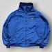 【USA製】LANDSEND ナイロンジャケット フリース メンズ M ロイヤルブルー/Green ロゴ ワンポイント VINTAGE アメリカ製 ランズエンド