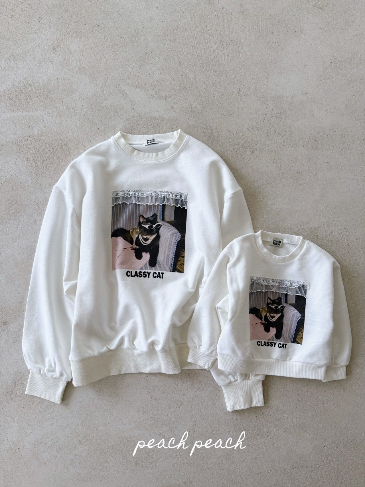 即納◆大人FREEサイズ classy cat スウェット-PEACH PEACH