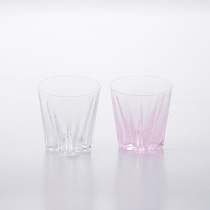 SAKURASAKU glass (サクラサクグラス) Rock(ロック)【紅白】ペアセット 木箱入り