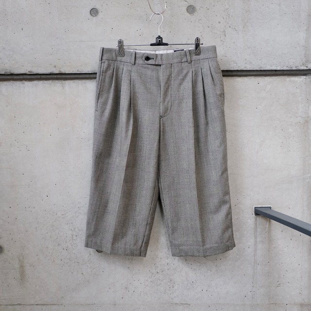 Glen Check 2-Tuck Wool Shorts