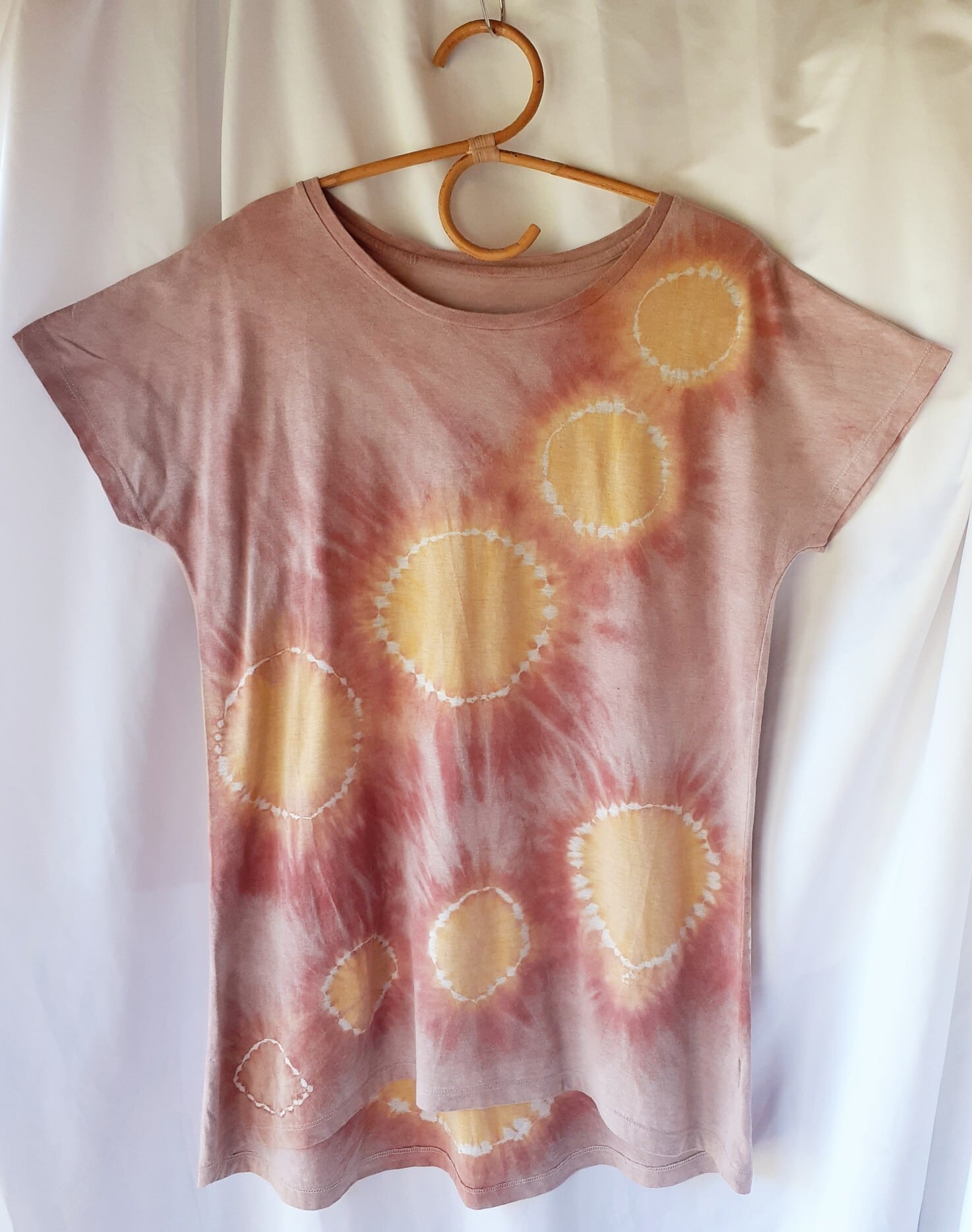 手染めのチュニック(ベンガラ染め)