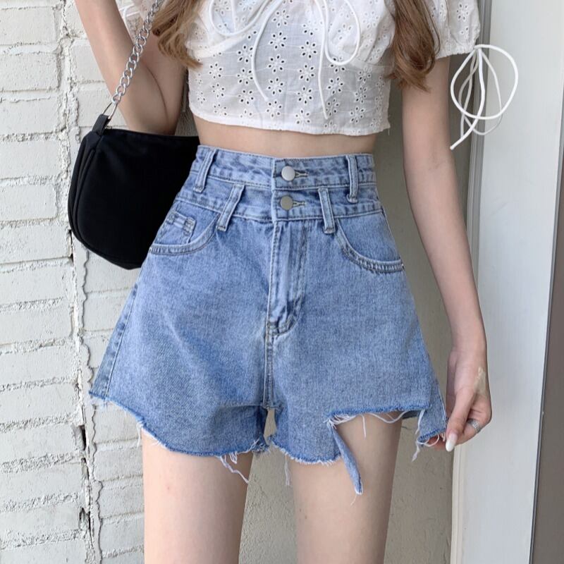 パンツ ルーズブルージーンズ レディースサマースタイルハイウェストショーツ 夏物 ブルマー YY-ファッション50002920812