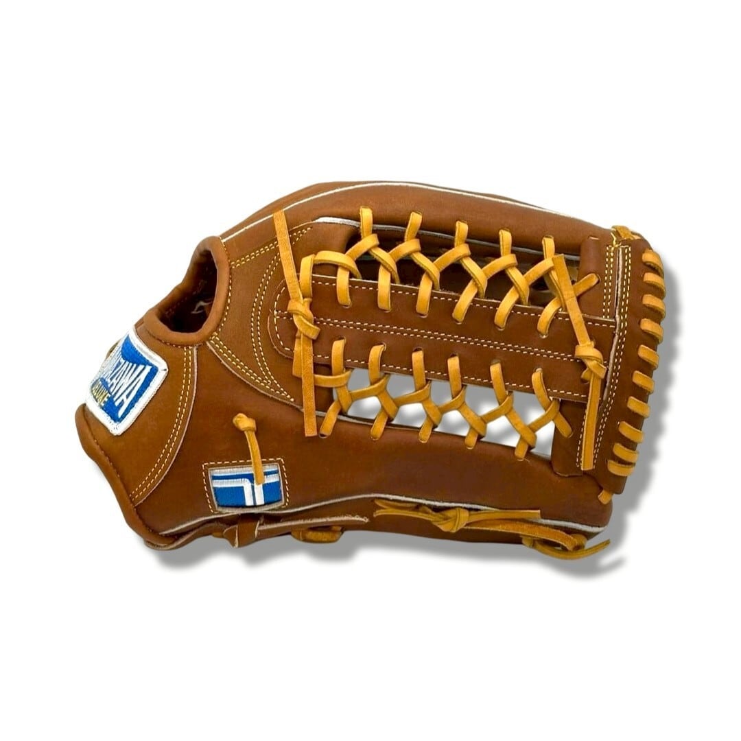 【軟式】玉澤 外野グローブ 復刻版ラベル(本体:ブラウン 紐:タン)タマザワ_02