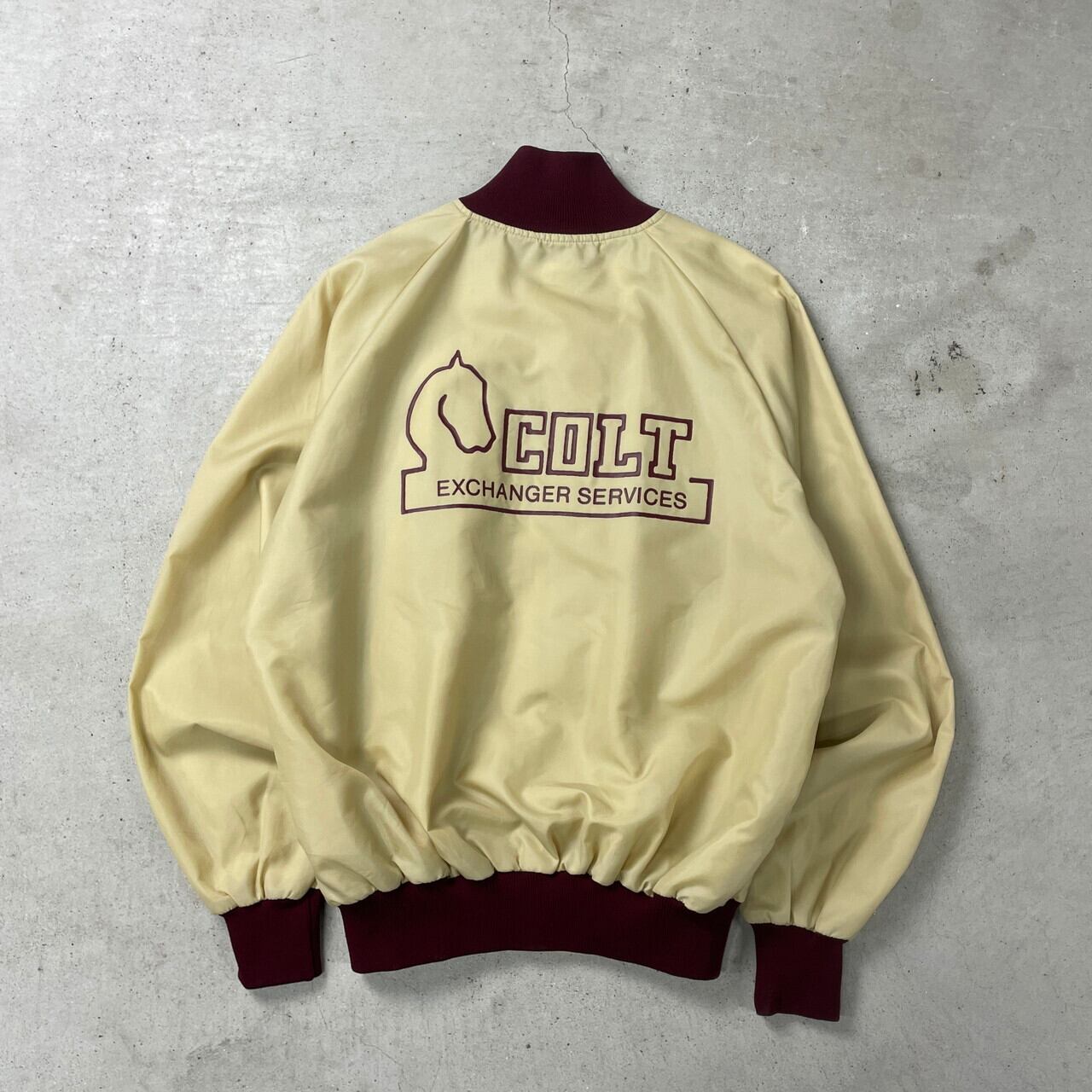 80年代 USA製 BUTWIN ナイロンスタジャン ブルゾン 企業ロゴプリント