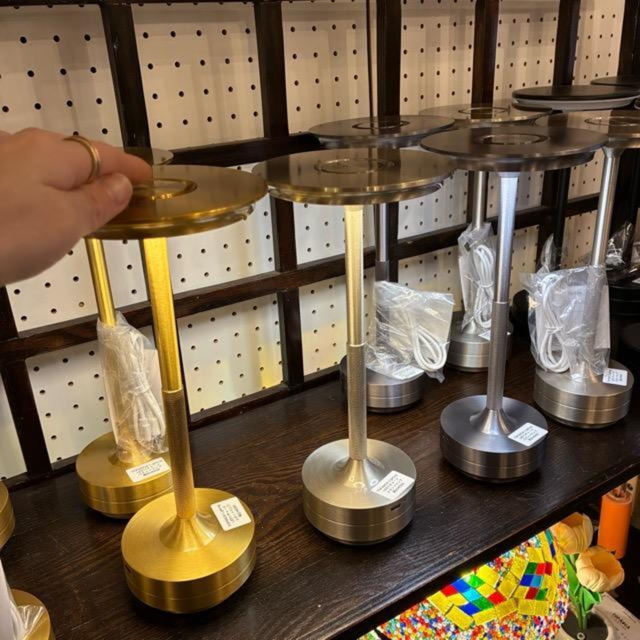 Topanga Lighting LED Touch sensor alone lamp 3color　LEDタッチセンサーアローンランプ　全3色　ゴールド　シルバー　ブラック　ポータブルランプ　充電式