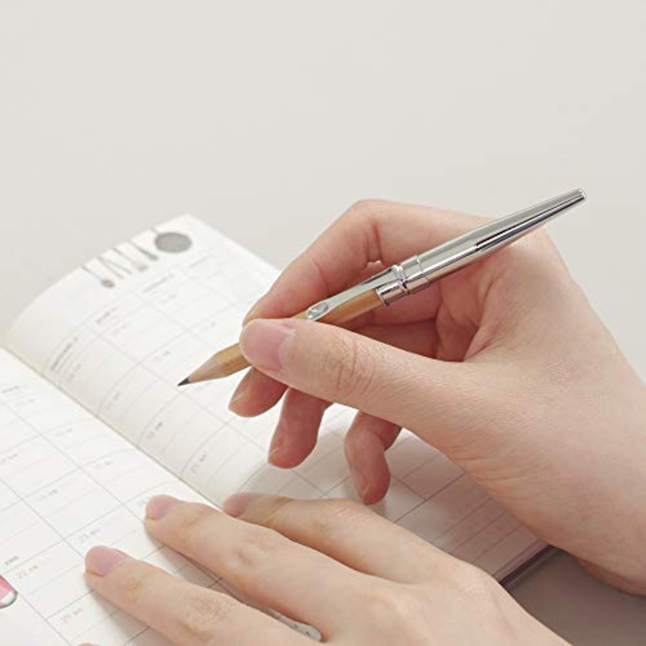 TOHKIN クリップが付いた鉛筆キャップ EC-SOT82(S) シルバー 3本入 真鍮製 日本製