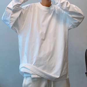 ラウンドネック無地ビッグロングTシャツ　913