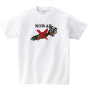 NOWAR 核ミサイル廃止Tシャツ ms95 戦争反対 戦争撲滅 世界平和 メッセージ 選べるサイズデザイン