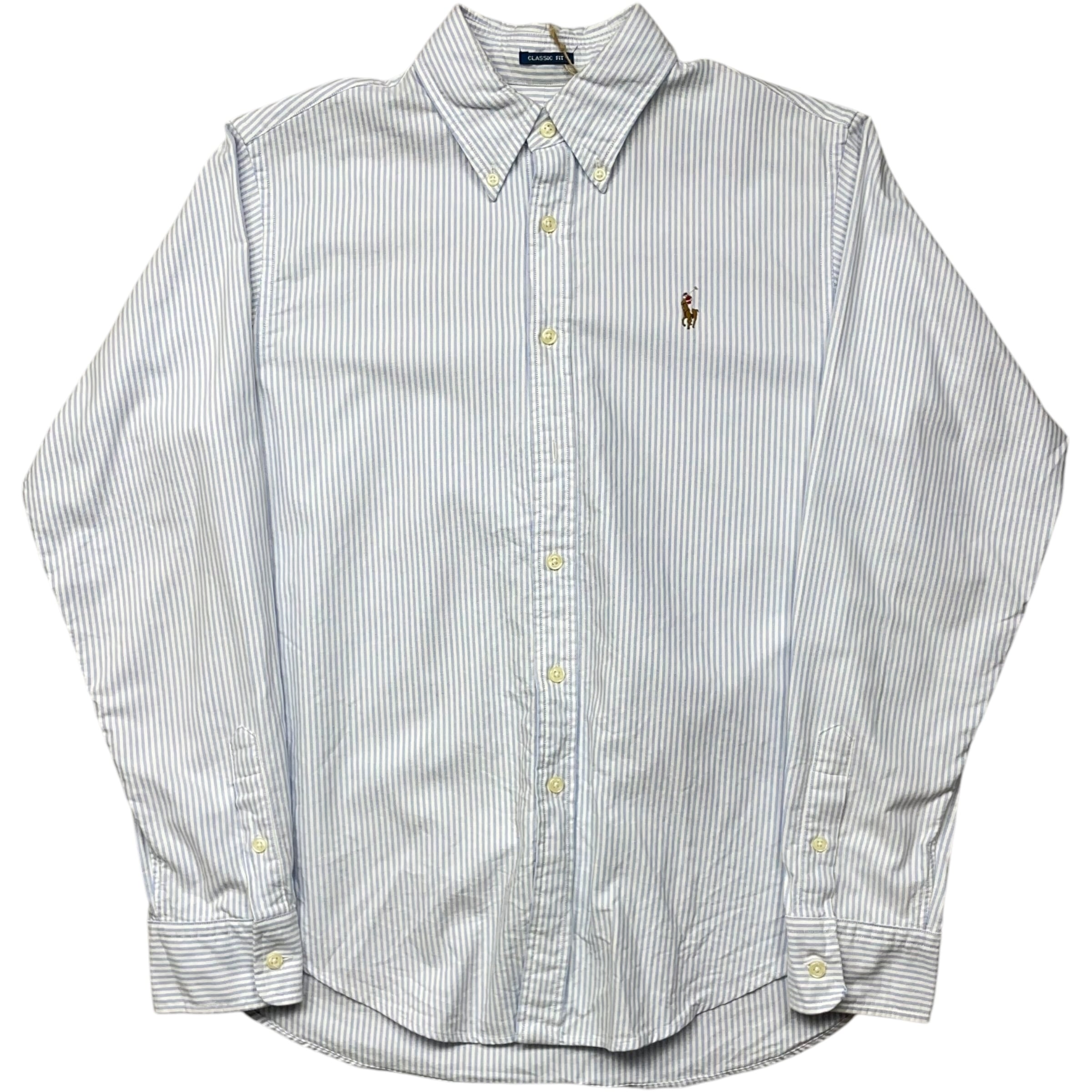 《M》 Ralph Lauren ラルフローレン CLASSIC FIT 長袖シャツ ストライプ ポニー ワンポイント no.6128