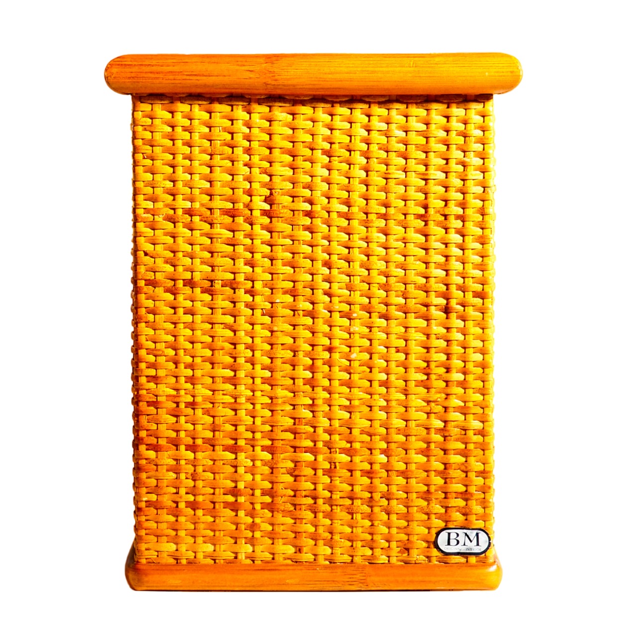 Rattan & Wood Mini Trash Can