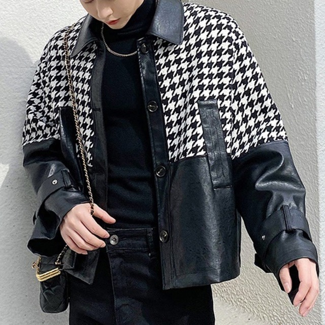 【TR1139】Hound's-Tooth Check Jacket