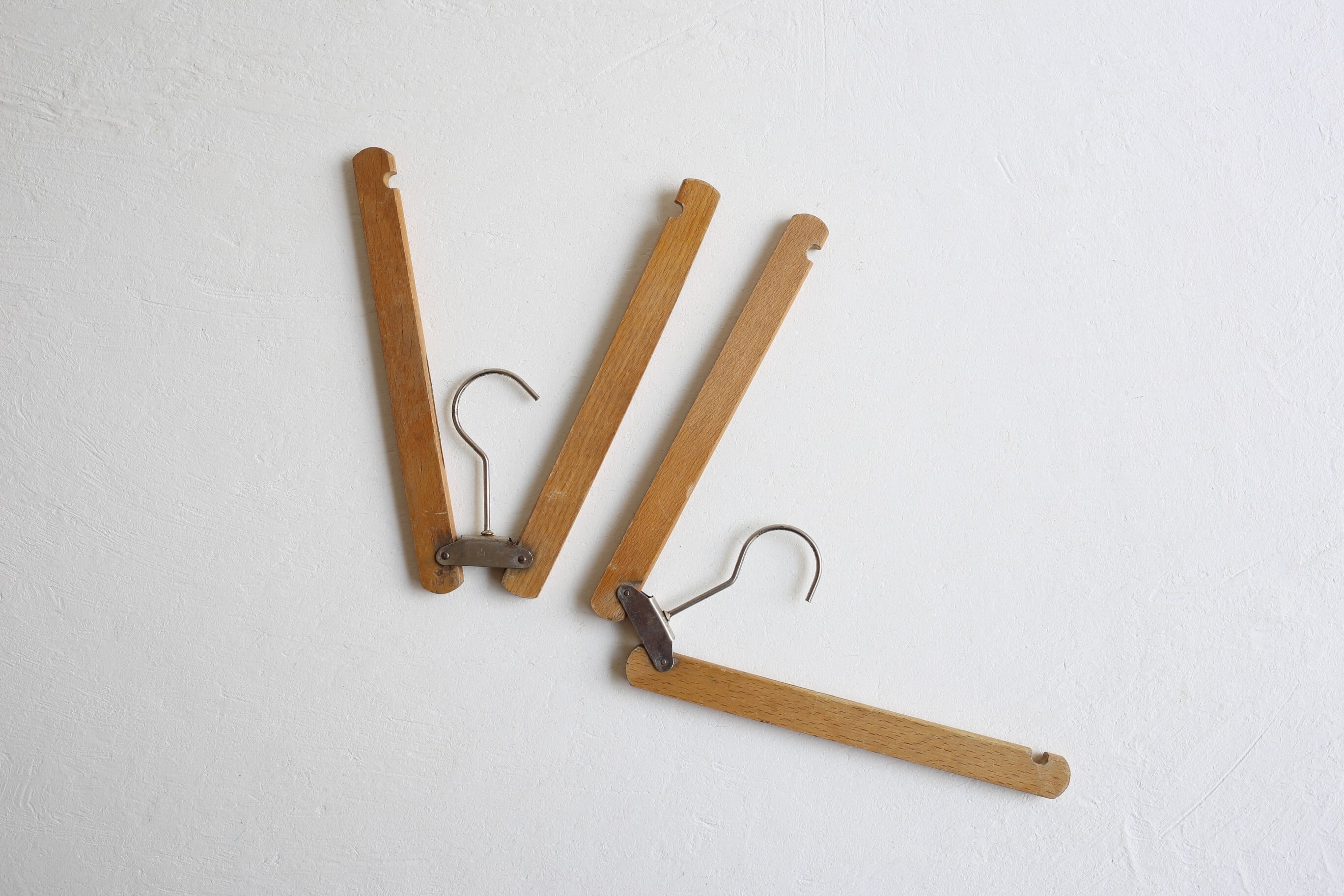 フランス アンティーク ヴィンテージ 木製 折り畳み ハンガー N-05903