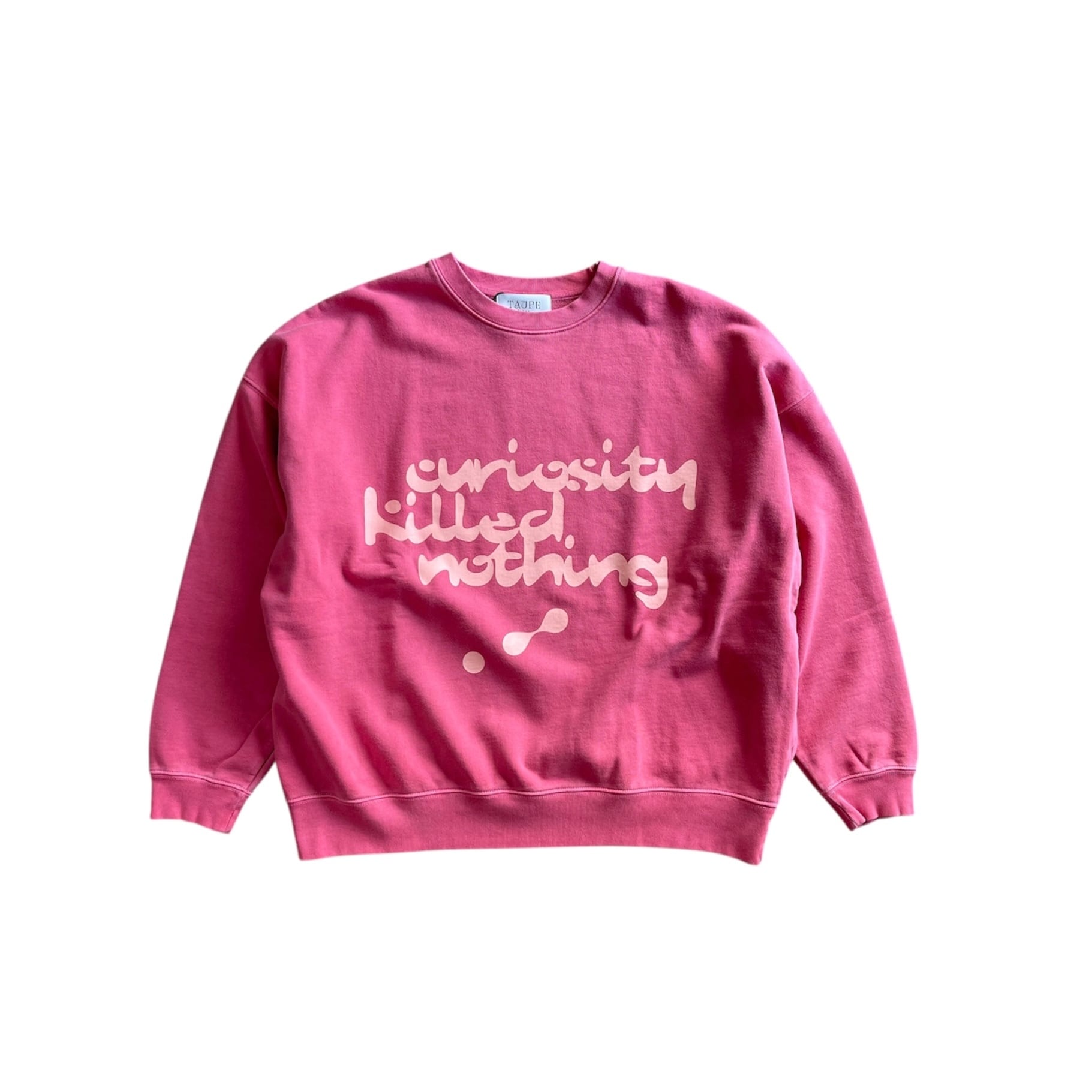 TAUPE / printed SWEAT crew / pink