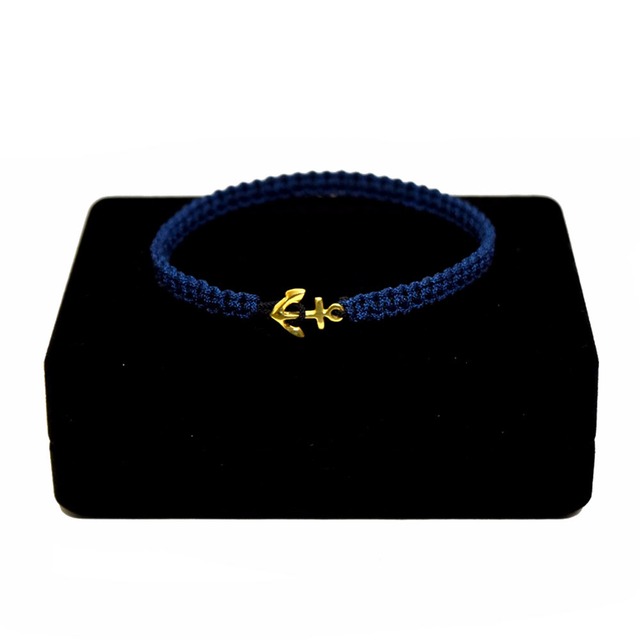 【無料ギフト包装/送料無料/限定】K18 Gold Premium Anchor Bracelet / Anklet Navy×Black【品番 17S2010】