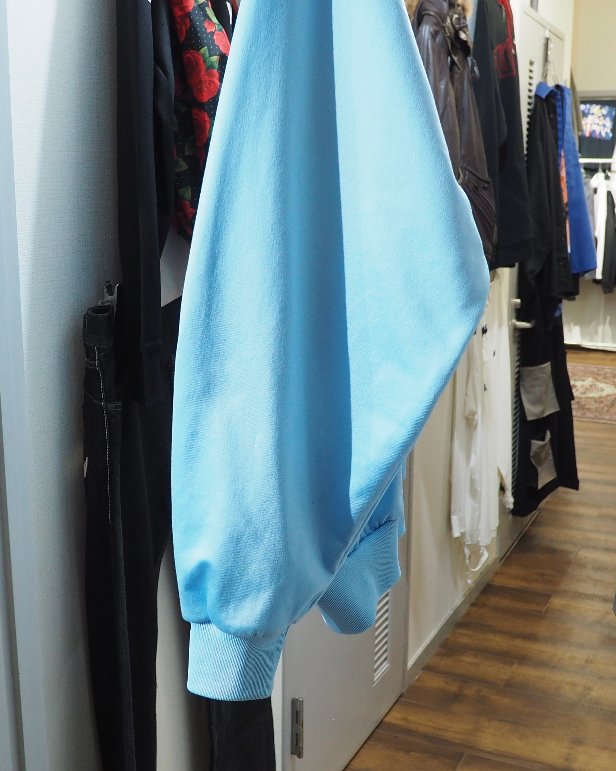 2000s ” adidas ” Shiny Light Blue × Three Line Embroidery Over silhouette Track jacket