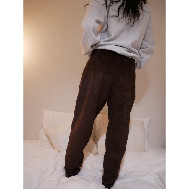 SUEDE mini slit pants