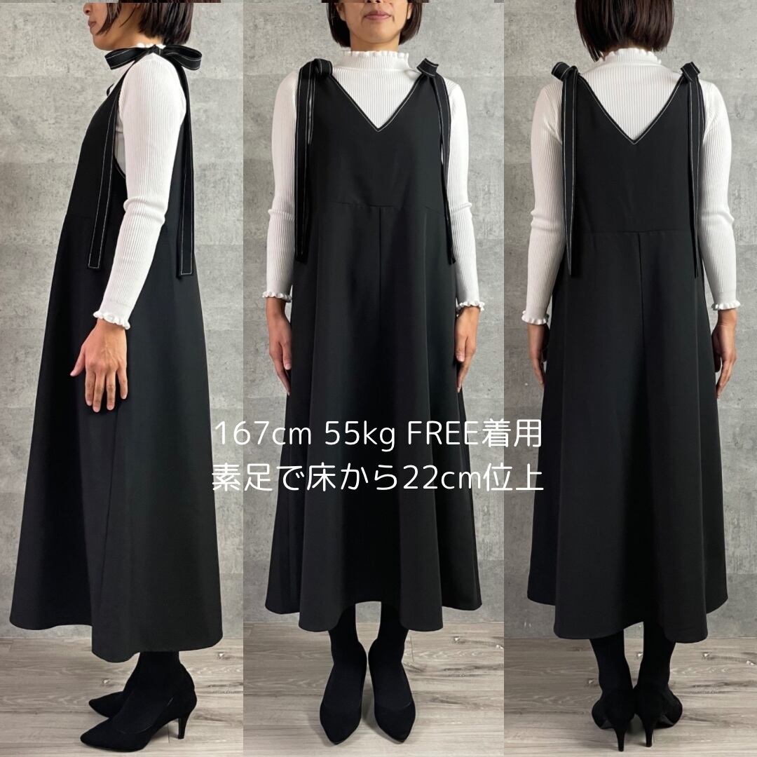 新色ブルー♡1年中使える♡スラっと見え 外せる肩リボン2wayジャンパー
