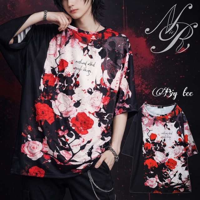 RED ROSE GRAPHIC BIG TEE