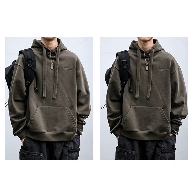 ★HOODED LETTER EMBROIDERY PULLOVER　　　A0872