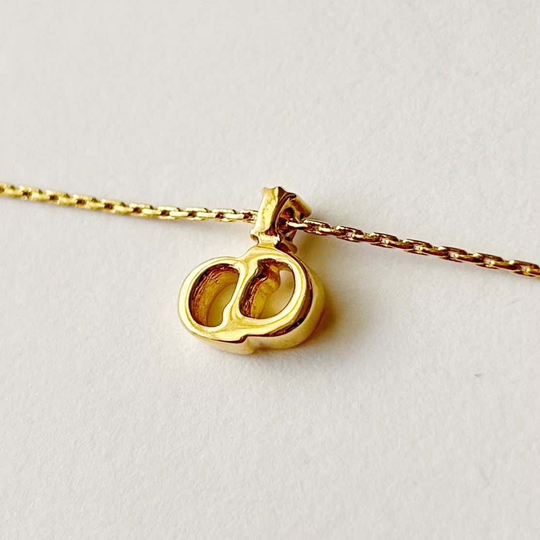 N8007】Christian Dior one stone logo necklace/クリスチャン