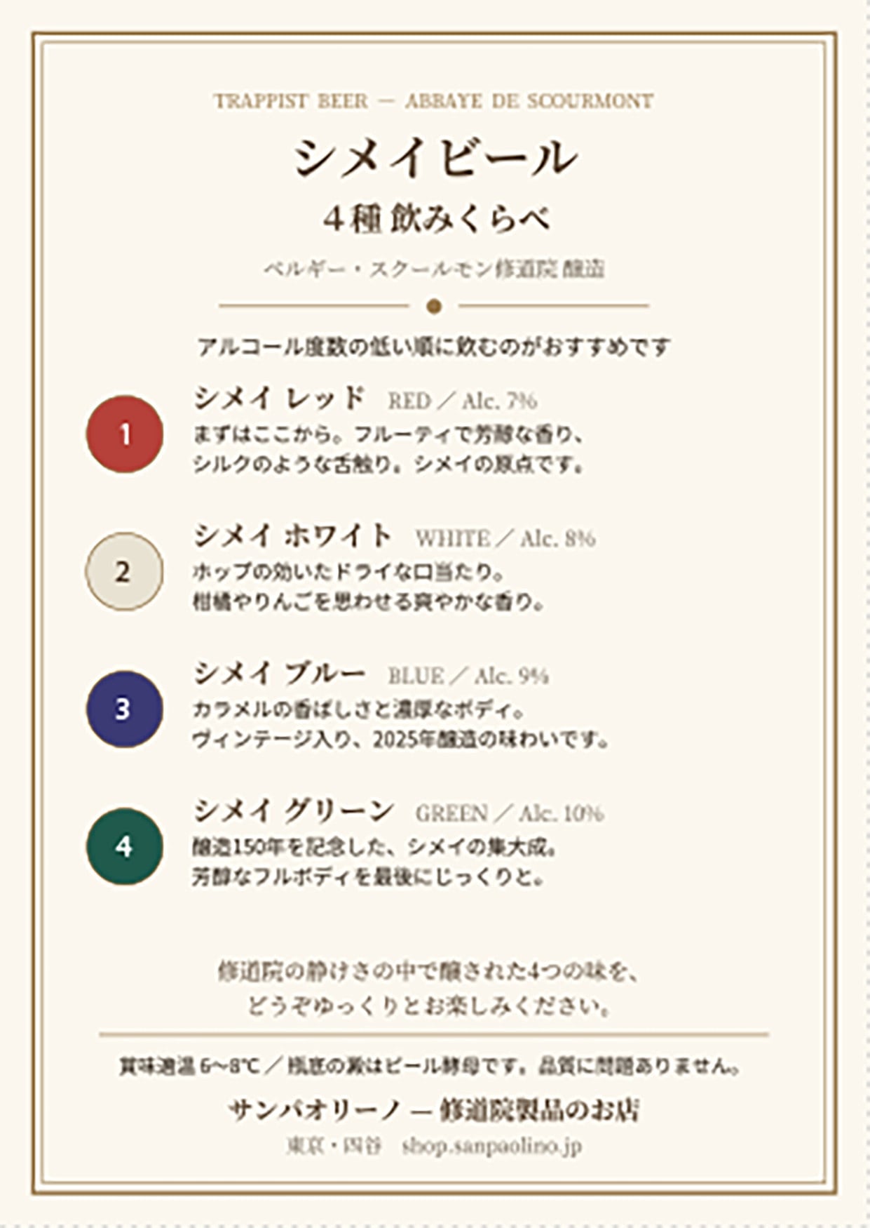修道院ビール「シメイ」全4種ギフトBOX（ブルー・レッド・ホワイト