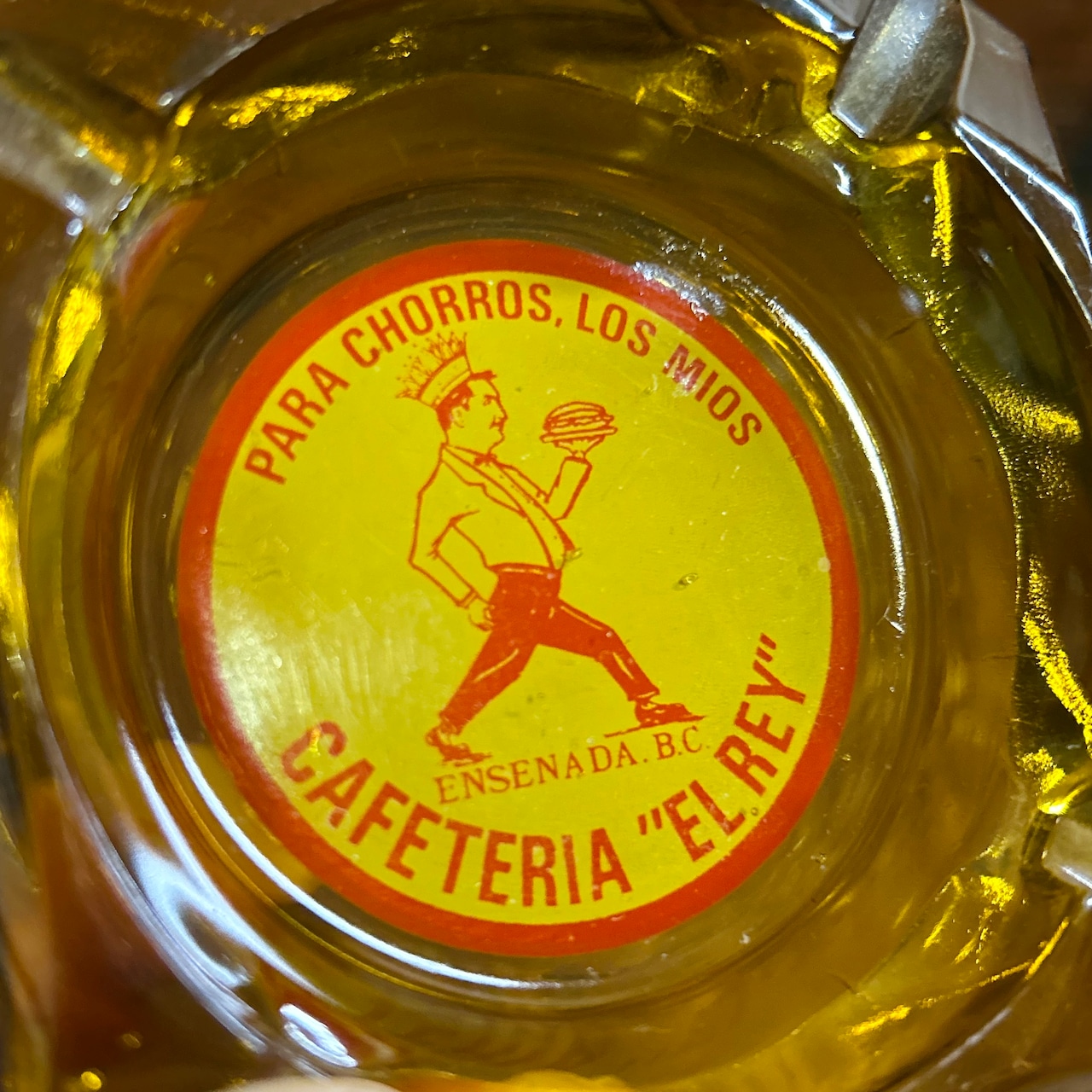 Vintage CAFETERIA EL REY ENSENADA アドバタイジング ガラス灰皿 MEXICO